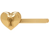 Gold Heart Lock Hair Clip