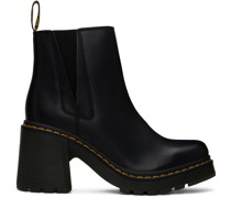 Black Spence Leather Flared Heel Chelsea Boots