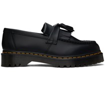 Black Adrian Bex Smooth Leather Tassel Loafers