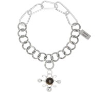 Silver Dot & Cross Curb Necklace