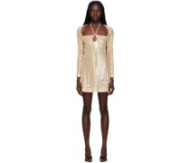 Beige Paillette Minidress