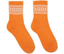 Orange Greca Athletic Socks