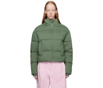 Green Cropped Puffer Jacket