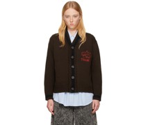 Brown Embroidered Cardigan