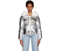 Silver Quilted Down Jacket