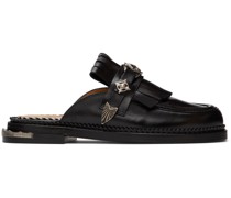Black Leather Slip-On Loafers