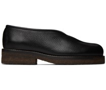 Black Piped Loafers