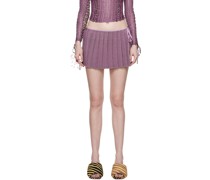 Purple Pleated Reversible Miniskirt