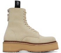 Beige Single Stack Boots