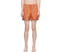 Orange Drawstring Swim Shorts
