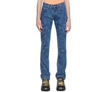 SSENSE Exclusive Blue Laser Butterfly Jeans