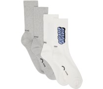 Two-Pack Gray & White Socks