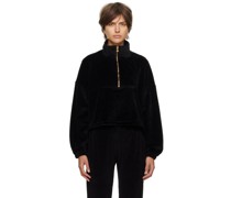 Black Velour Diana Half-Zip Sweater