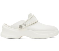 White Embossed Clogs