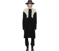 Black & Beige Colorblocked Cashmere Long Cardigan