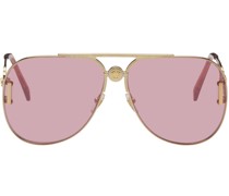 Gold & Pink Medusa Biggie Pilot Sunglasses