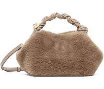 Taupe Fluffy Small Bou Bag