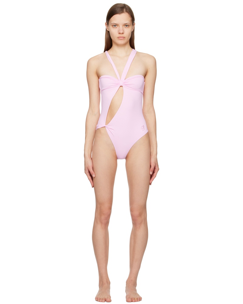 Blumarine Damen Pink Cutout One-Piece Swimsuit