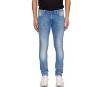 Blue Tight Terry Jeans
