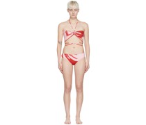Red Polyester Bikini