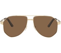 Gold Santos De Pilot Metal Sunglasses