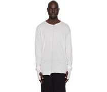 White Loose Thread Long Sleeve T-Shirt