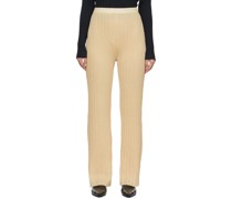 Yellow Rib Glitter Trousers