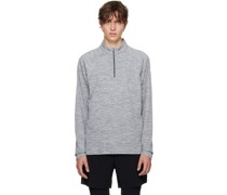 Gray Half-Zip Long Sleeve T-Shirt