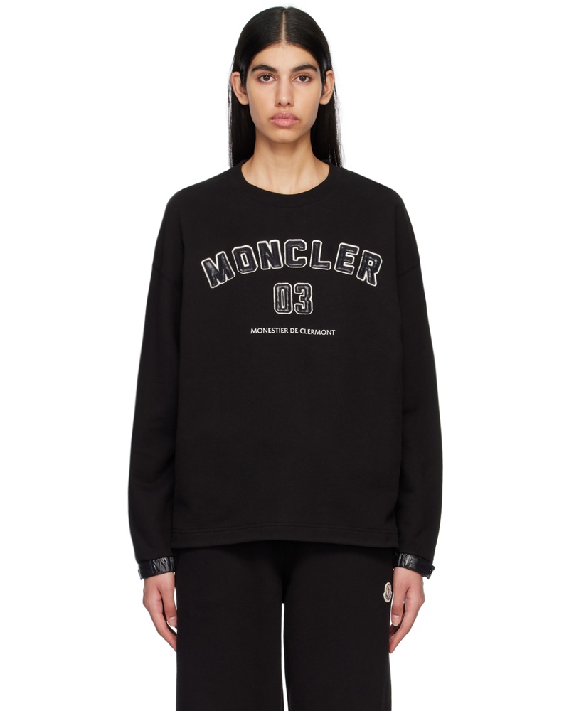 Moncler Damen Black Bonded Sweatshirt