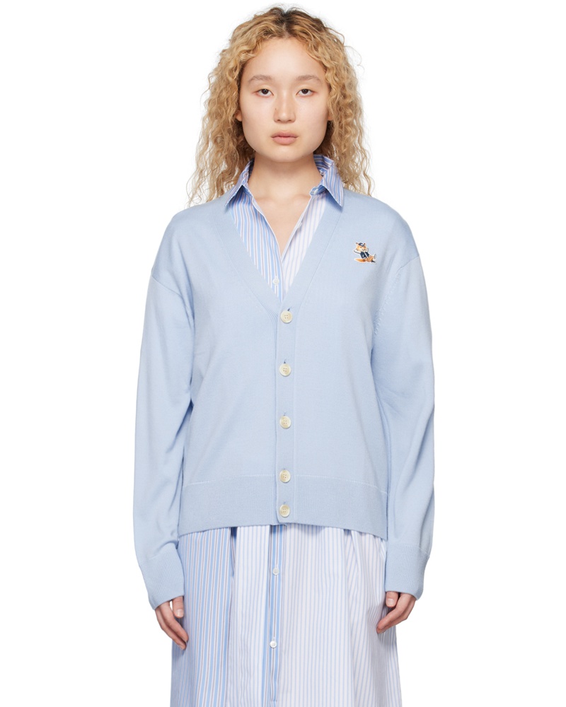 Kitsuné Damen Blue Dressed Fox Cardigan