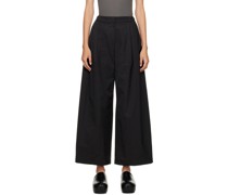 Black Two-Tuck Balloon Trousers
