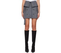Gray Flap Miniskirt