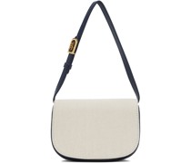 Beige & Navy Mini RC Signature Bag