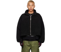 Black Asymmetrical Zip-Up Sweater