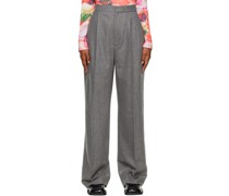 Gray Pleated Trousers