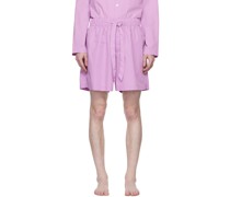 Pink Stonewashed Pyjama Shorts