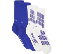 Two-Pack White & Blue Socks