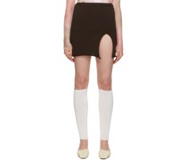 Brown Vented Miniskirt