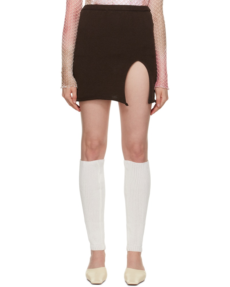 TheOpen Product Damen Brown Vented Miniskirt