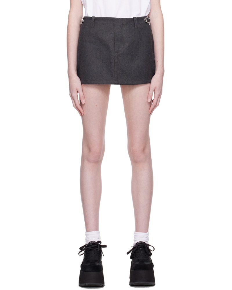 Marc Jacobs Damen Gray 'The Pushlock' Miniskirt
