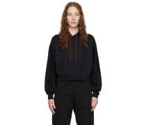 Black Embroidered Hoodie