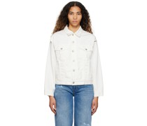 White Cutout Denim Jacket