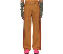 Orange Wide Leg Jeans