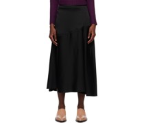 Black Flared Midi Skirt