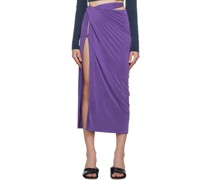 Purple Le Raphia 'La Jupe Espelho' Midi Skirt