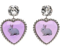 SSENSE Exclusive Silver & Purple Bunny Bff Earrings