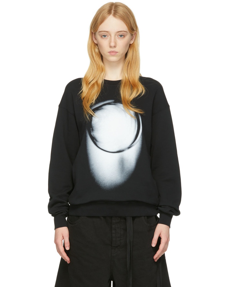 Ann Demeulemeester Damen Black Cotton Sweatshirt