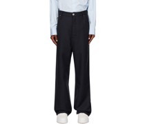 Navy Baggy Fit Trousers