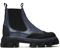 Blue Cleated Low Chelsea Boots