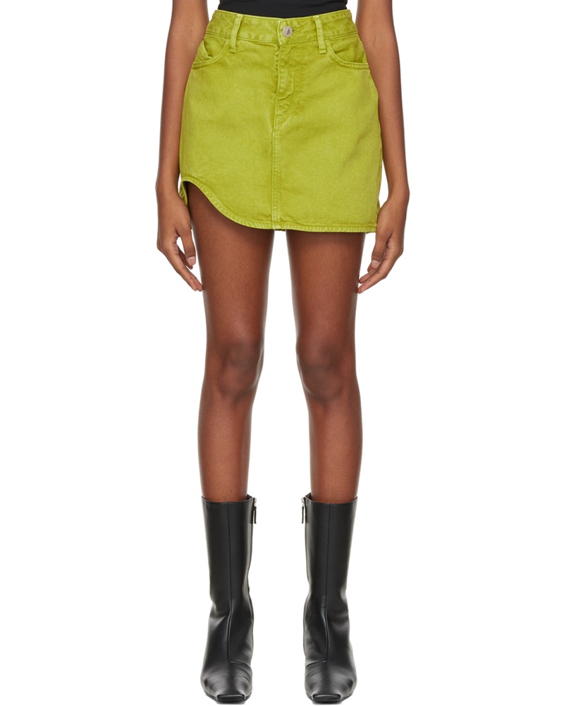 ATTICO Damen Green Kelly Denim Miniskirt